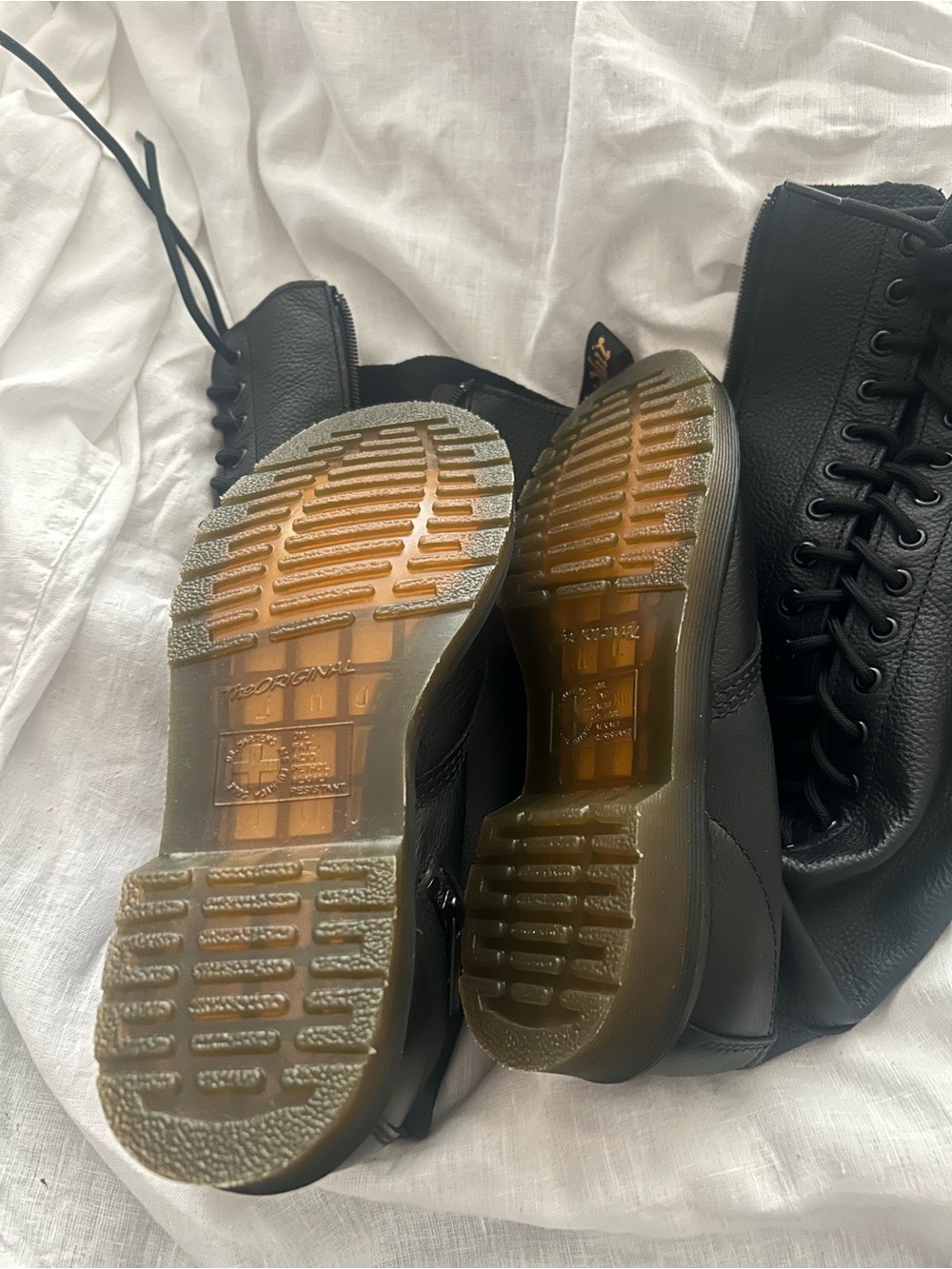 Dr. Martens Black Knee-High Lace-Up Leather Boots with Side Zip - Picture 4 of 4